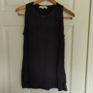 LOFT Navy Blue Sleeveless Tank Top